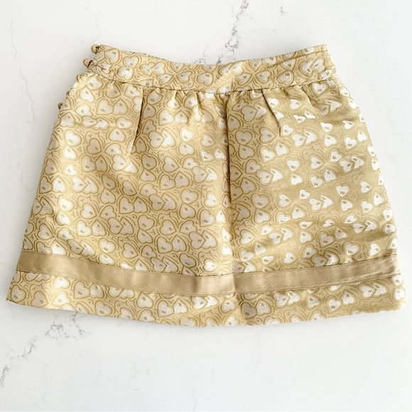 Juicy Couture Girls Skirt Gold Heart Brocade + Pockets 10 NWT - Picture 5 of 7